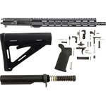 AR-STONER AR-15 Enhanced Build Kit with Upper Receiver Assembly 5.56x45mm NATO 16" Barrel Mid Length 15" M-LOK Handguard, Complete Lower Parts Kit with Magpul MOE Furniture Black