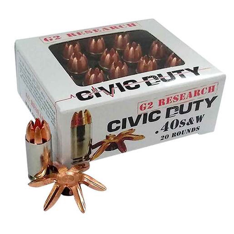 G2 Research Civic Duty 40 S&W 122gr CEP Ammo (20 Rounds)
