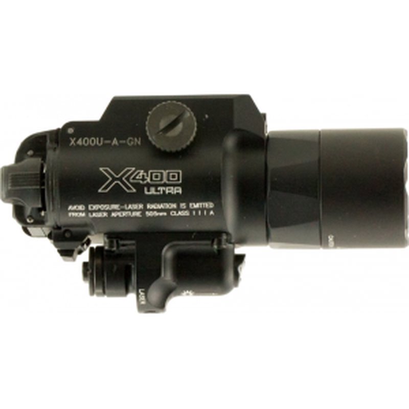 Surefire X400UAGN X400 Ultra WeaponLight with Green Laser 500 Lumens CR123A Lithium (2) Black
