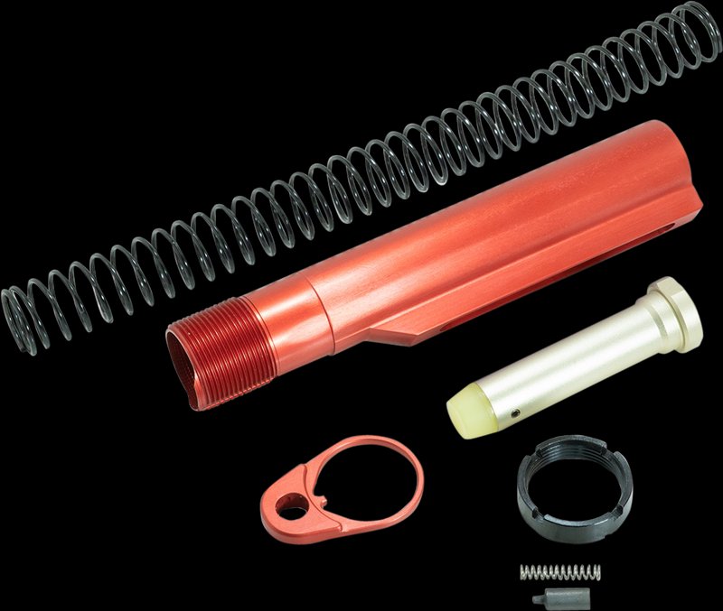 Timber Creek AR-15 Buffer Tube Kit Mil-Spec Carbine Red Anodized ARBTKR