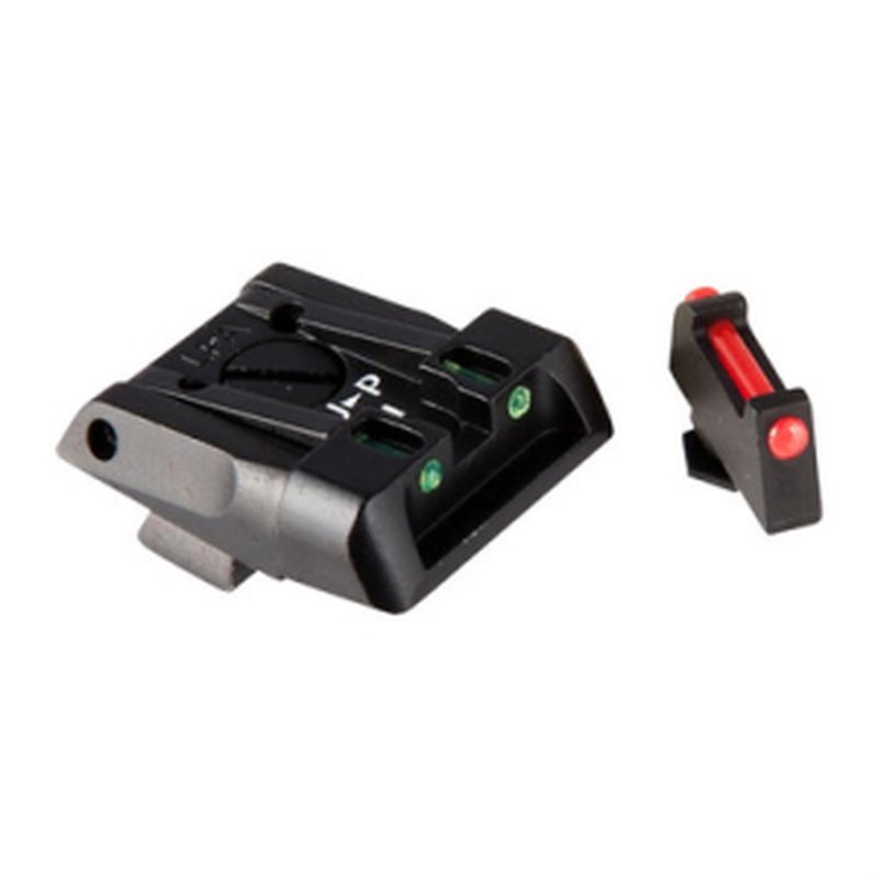 L.P.A. Sights Fiber Optic Adjustable Front Rear Sights for Glock (Red/Green)