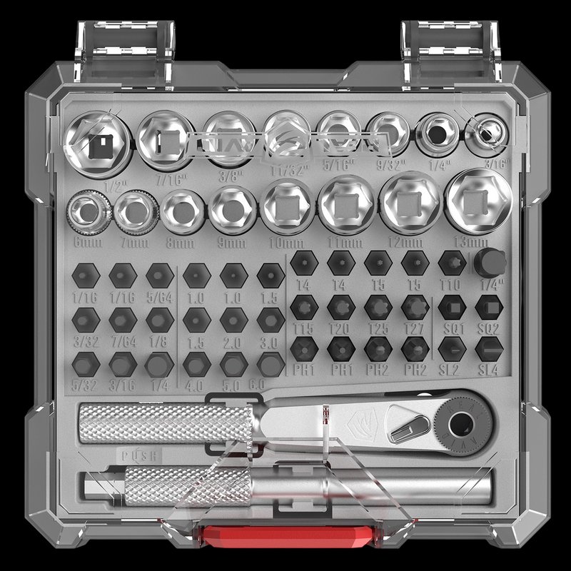 Real Avid Revo X3 Driver 52-Piece Socket & Gunsmithing Bit Set AVX3SGBS52