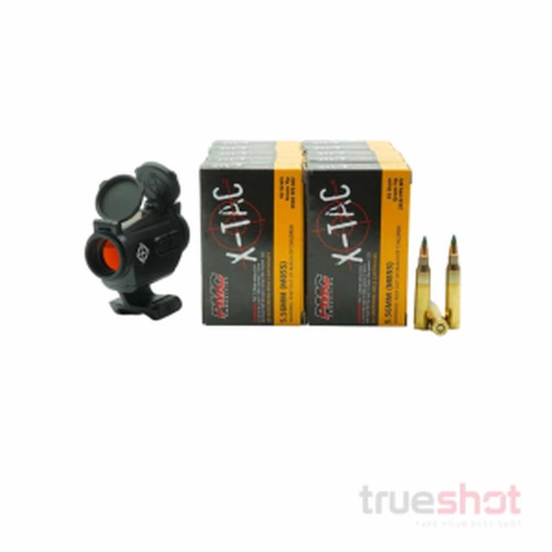 Sightmark MTS Mini Solar Red Dot Rifle Sight 200 Rounds Ammo Bundle