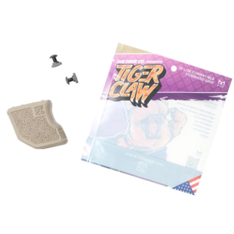 Die Free Co Tiger Claw, Flat Dark Earth, Nylon Angled Foregrip, MLOK Compatible - TCMLOKFDE