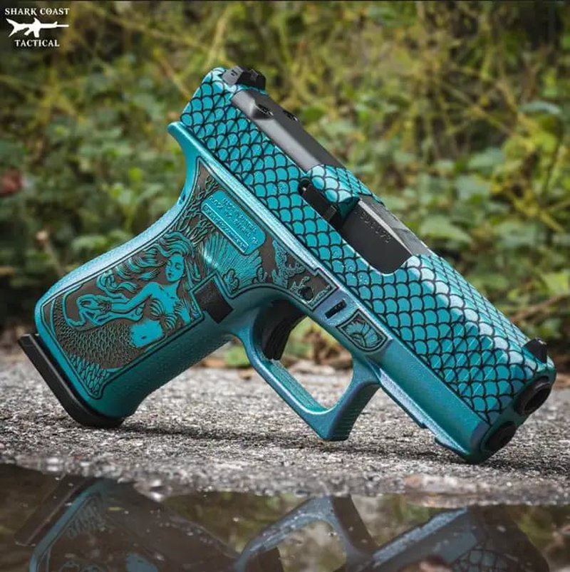 Glock G43X 9mm Optic Ready RMR Cut Slide Tactical Mermaid Finish