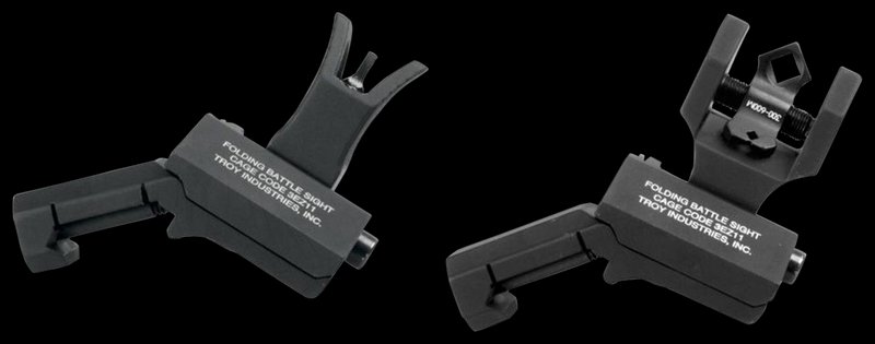 Troy Ind 45 Degree Offset Folding BattleSight Set M4 Front Dioptic Rear Black Hardcoat