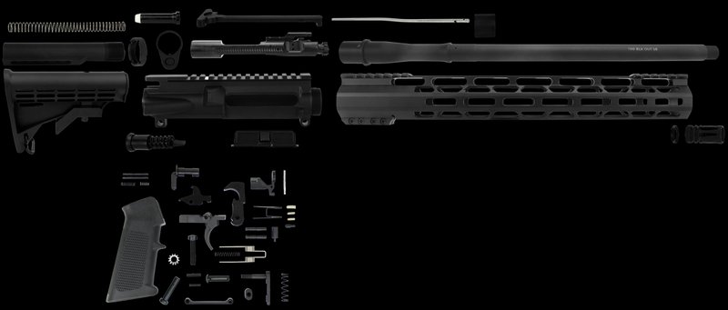 TacFire AR-15 SSRK300LPK .300 Blackout Rifle Build Kit — 16in Barrel, M-LOK