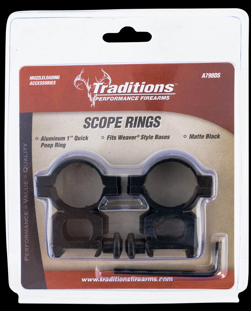 Traditions Quick Peep 1 in Matte Scope Rings Aluminum Weaver-Style