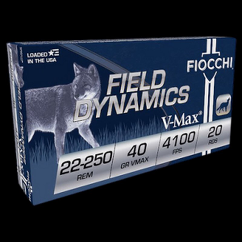 Fiocchi FXT 22-250 Rem V-Max 40 Grain Centerfire Rifle Ammo (20 Rds)