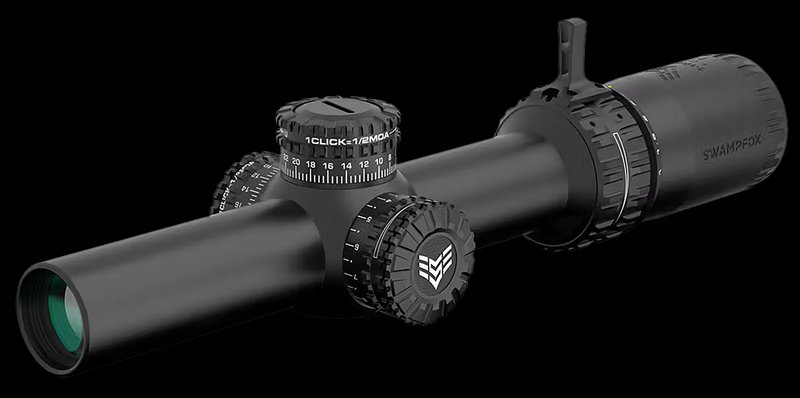 Swampfox Optics 1-6x24 SFP scope Green Guerrilla Dot BDC reticle, black