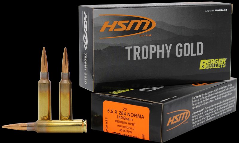 HSM Trophy Gold Extended Range 6.5x284 Norma 140gr Berger VLD Match Ammo