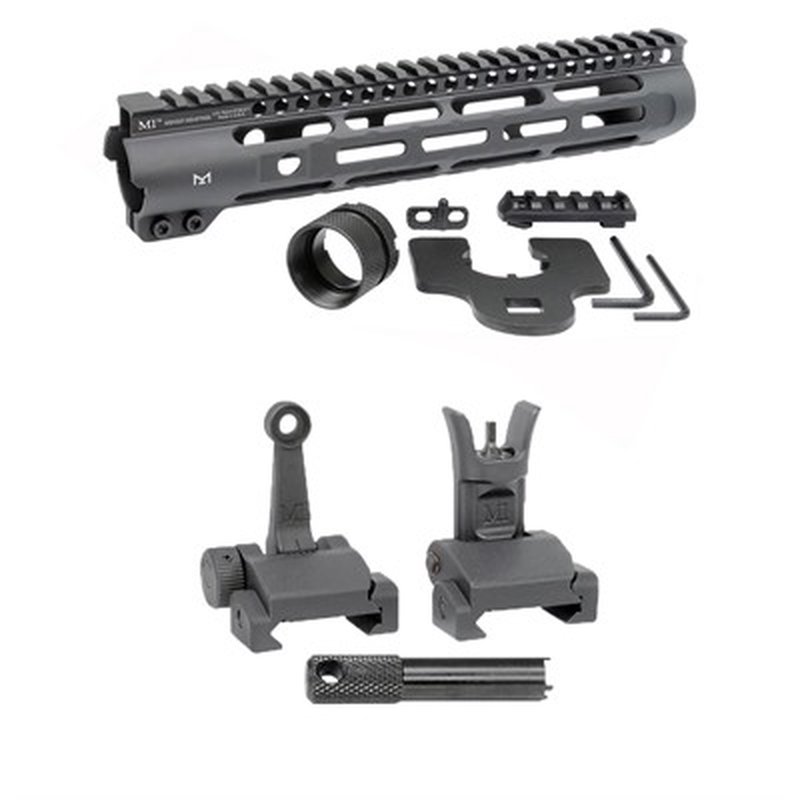 Midwest Industries AR-15 Slim Line M-LOK Handguard with Flip-Up Combat Sights 100034458