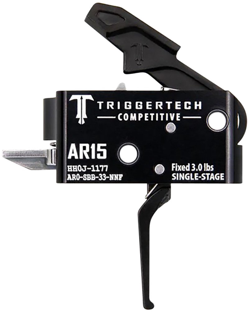 TriggerTech AR15 Single-Stage Competitive Flat Trigger, Black/Black