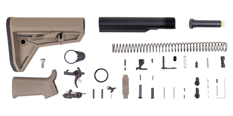 PSA Sabre-15 Lower Build Kit with MOE SL Stock and Grip - FDE