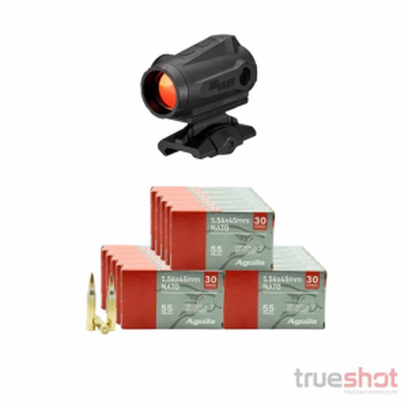 Sig Sauer Romeo5 Gen II Elite Red Dot Sight Bundle 300 Rounds 5.56x45mm Ammo