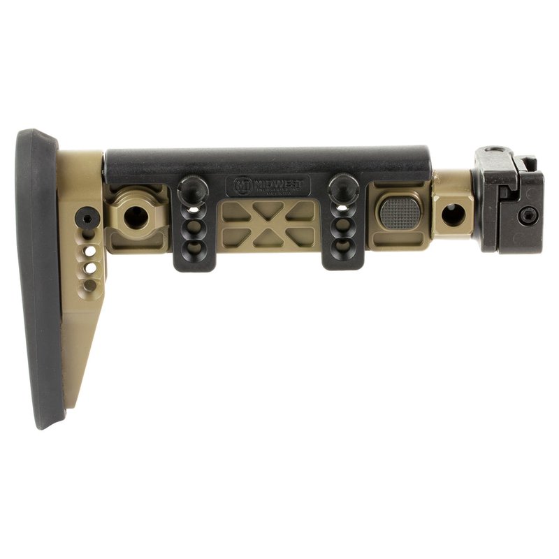 Midwest Industries AK Alpha Series Folding Stock with 1913 Rail Adapter (FDE) MI-AK-ALPHA-FS-FDE