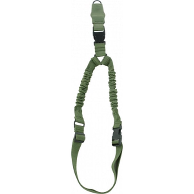 Aim Sports AOPS01G One Point Sling made of Green Elastic Webbing with 26" OAL, 1.25" W & Bungee Design for Rifles
