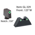 Amerigo Suppressor Height Glock Sight Set 3-Dot Green Tritium w/ White Outline