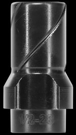 Huxwrx Three-Lug Muzzle Device 9mm 1/2x28 Helical Grooves