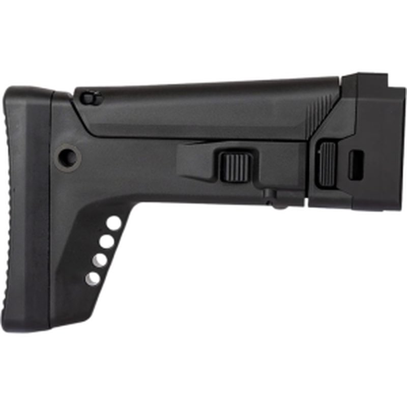 Global Ordnance UFS 1913 Universal Folding Stock Black, 7-Position Adjustable Polymer, Adjustable Cheek Risers.