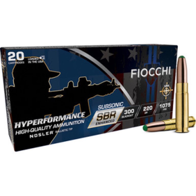 Fiocchi Hyperformance SBR 300 AAC Blackout 220gr BT 20-Round Ammo