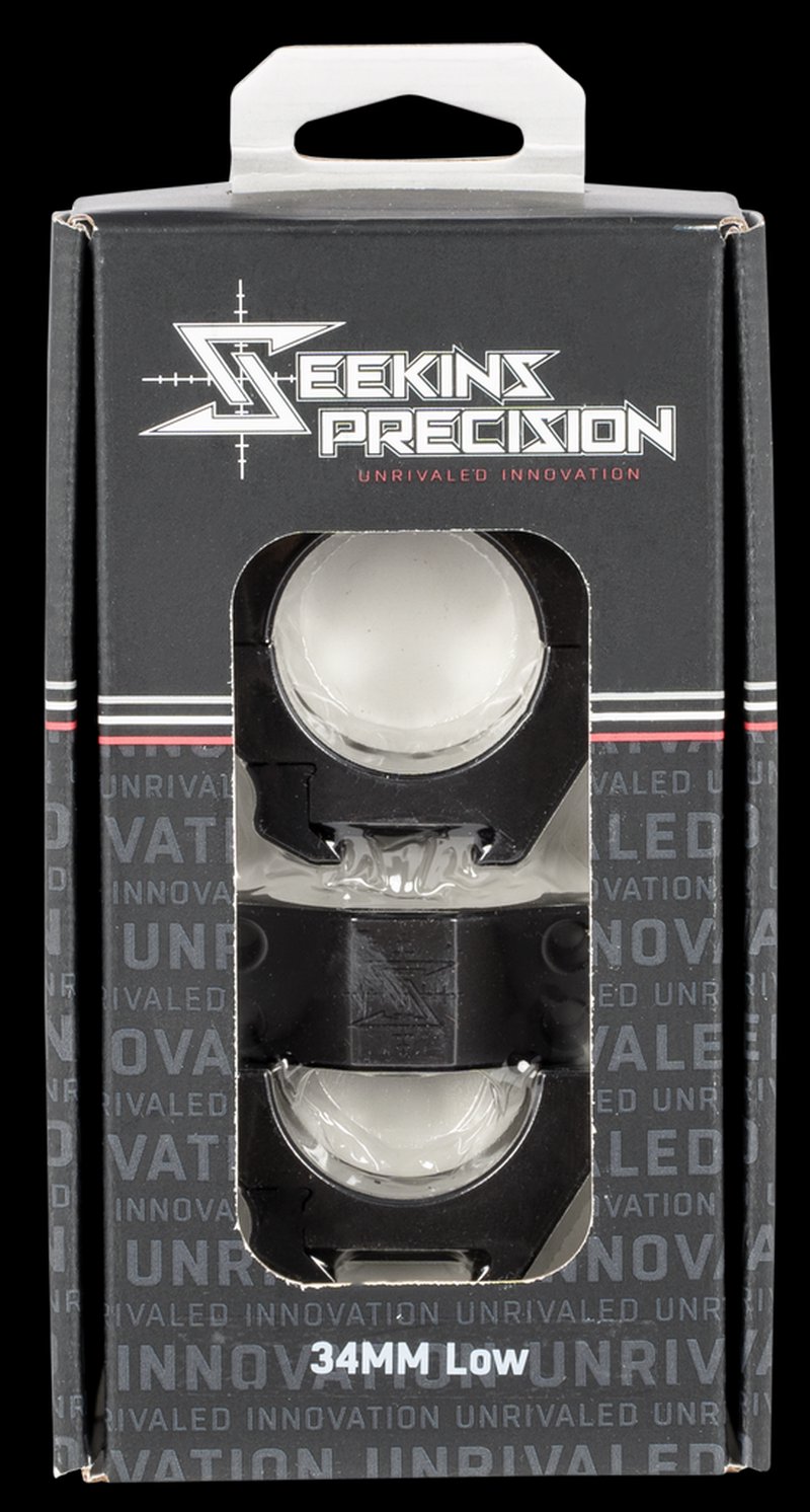 Seekins Precision 34mm Scope Rings Low Height Matte Black 7075-T6 Aluminum