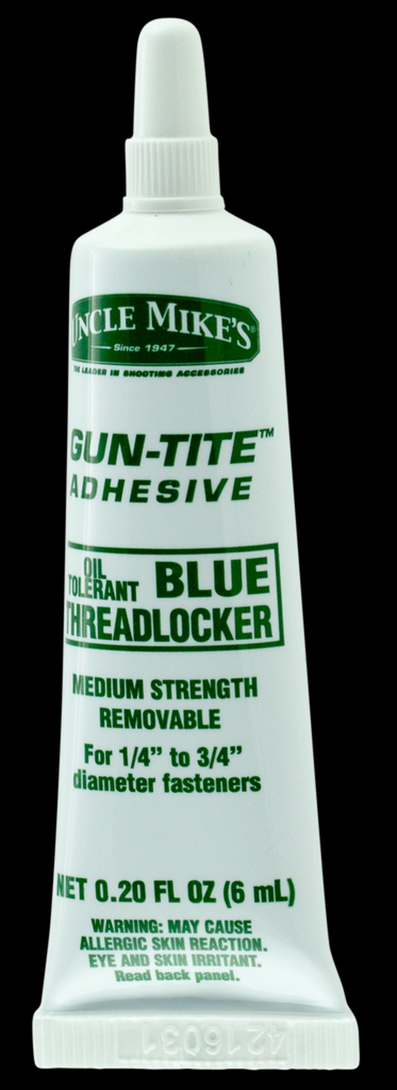 Uncle Mike's Gun-Tite Blue Threadlocker Adhesive Oil-Tolerant Medium Strength 6 ml