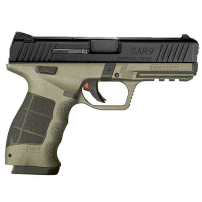 SAR USA SAR9 9mm Pistol 4.4 Inch Barrel OD Green Black Slide