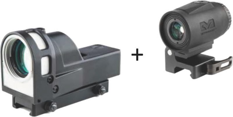 OpticsPlanet Exclusive Meprolight M21 1x30mm Reflex Red Dot Sight and MMX3 3x18mm Micro Magnifier