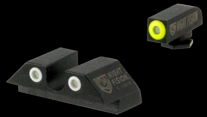 Night Fision GLK001007YGW Tritium Night Sights for Glock Green Yellow