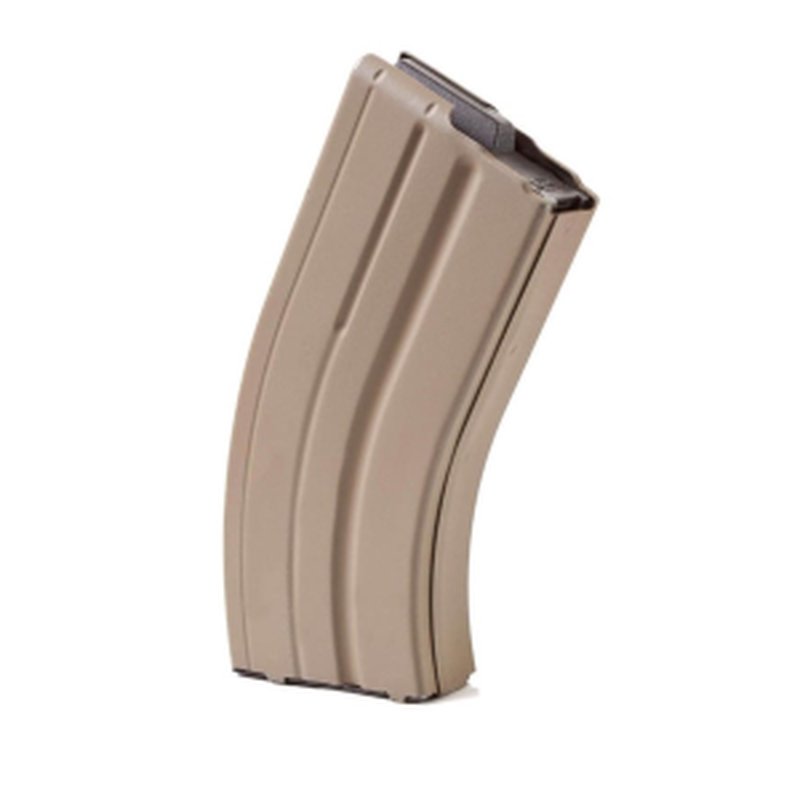 ASC AR-15 7.62x39mm, 20 Round Magazine, FDE Marlube Coated Stainless Steel Body, Black Follower - 20-76239-SS-FDE-B-ASC