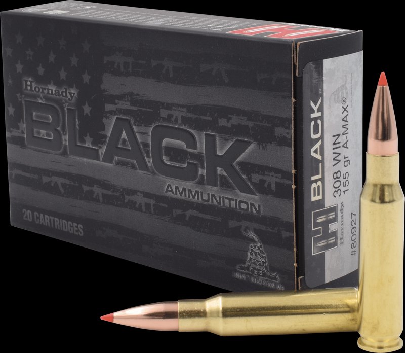 Hornady Black .308 Win 155gr A-MAX Brass 20 Rounds Ammo
