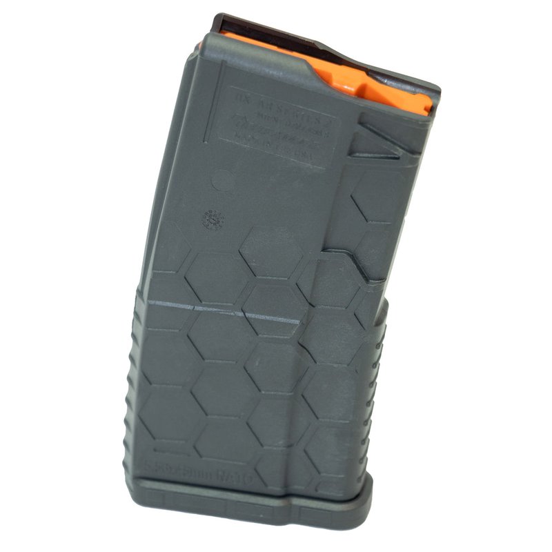 Hexmag Shorty AR-15 Magazine 20-Round PolyHEX2 Gray HEXTURE HX20-AR15-GRY