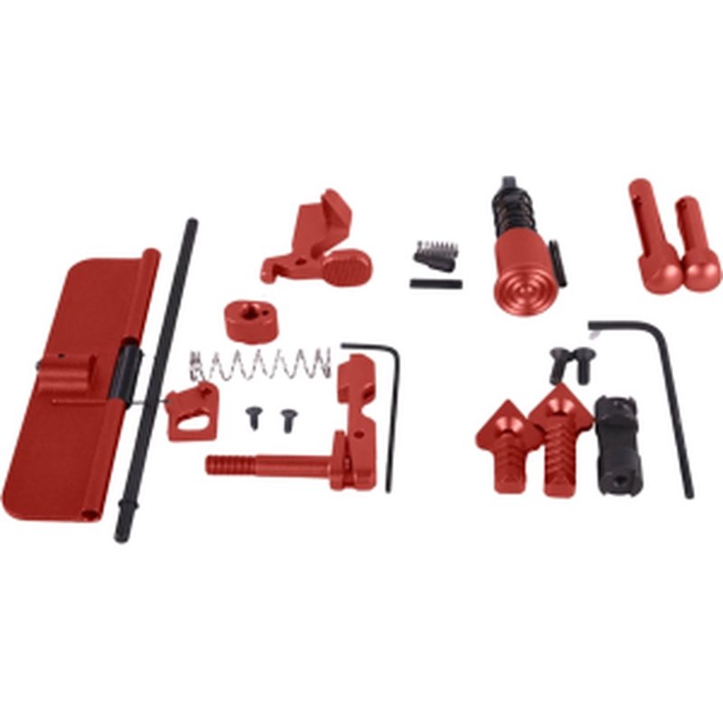 AR-STONER T-Series Complete AR-15 Lower Parts Kit Red Accent