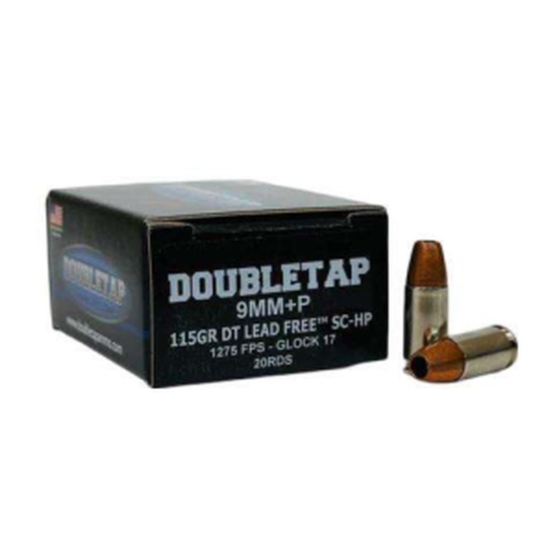 Double Tap Ammunition 9mm+P 124gr Lead Free SC-HP Ammunition
