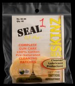 Seal 1 SEAL SKINZ pre-saturated cotton cleaning patches SS-09 (.22-.270, 1.25 in, 40 pack)