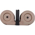 Gen II AR-15 / M16 100 Round Dual Drum Magazine .223/5.56 With Reinforced Feed Lips in Desert Tan