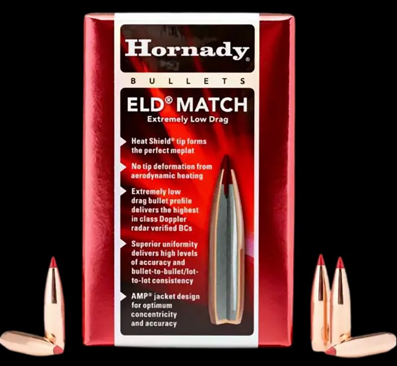 Hornady ELD Match .257 134gr Polymer Tip Boat Tail Bullets