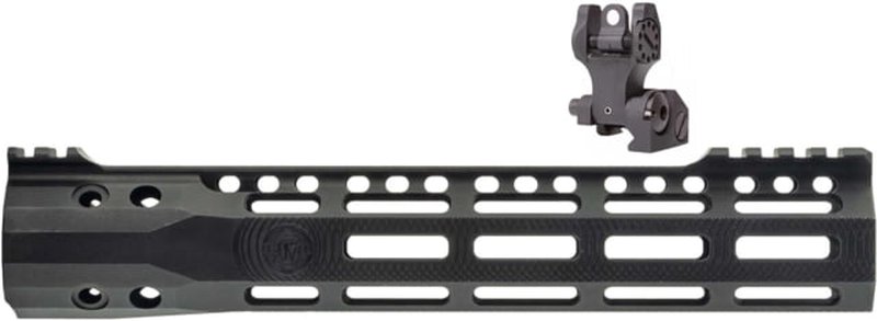 Troy Rear Folding Battle Sight T6 Aircraft Aluminum, Troy Industries X Series Free Float M-LOK Black, 10.5in