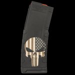 Black Rain Ordnance MAG30PUNISHW/FLAG 30rd AR-15 Magazine 5.56x45mm NATO Polymer Punisher Flag