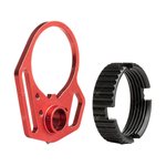 Strike Industries ARULMFEP&ACNRED QD End Plate with Hook Attachments & Anti-Rotation Castle Nut, Red Finish