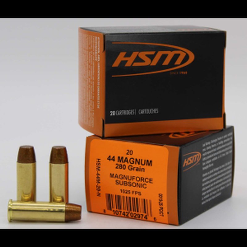 HSM Subsonic 44MAG HITEK 280GR HCFN Ammunition