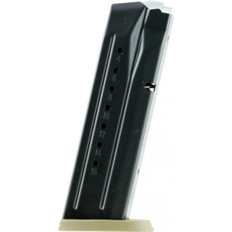 Smith & Wesson 3007345 OEM Replacement S&W M&P 9mm Luger 17rd Blued, Brown Floor Plate