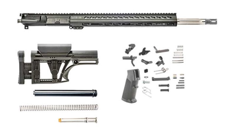 Luth-AR .223 Bull Fluted Barrel Kit Minus Lower w/Fixed Stock (1/2x28 A2)