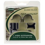 Weaver 1-inch X-High Scope Rings with Detachable Extension Top - Gloss Black