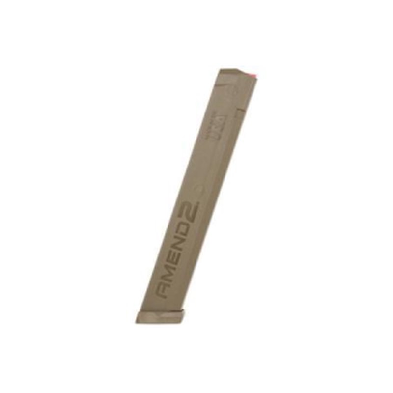 Amend2 A2-Stick Glock 17/19/26 9mm 34rd Magazine FDE Polymer / Glock 17 34 Round 9mm Magazine - Flat Dark Earth