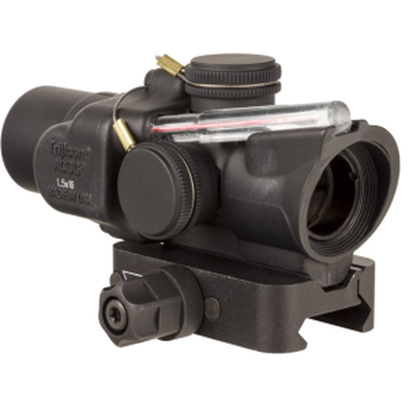 Trijicon ACOG TA44 Compact Rifle Scope 1.5x 16MM Dual-Illuminated Red Ring & 2 MOA Center Dot Reticle Low Q-LOC Mount Matte Black