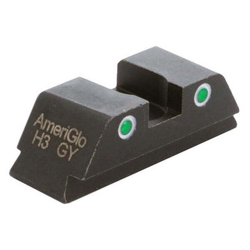 AmeriGlo Classic Green Tritium 2-Dot Square Notch Rear Sight