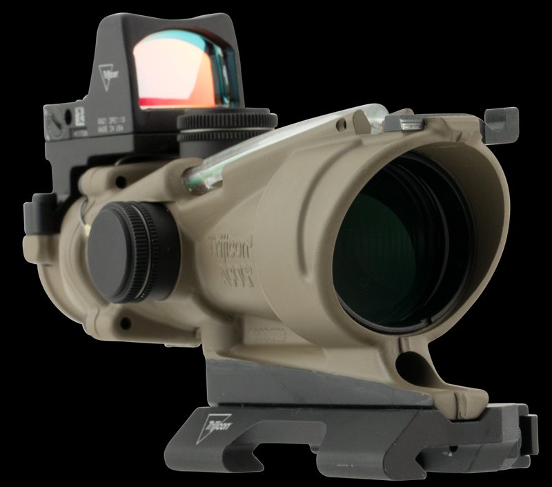 Trijicon 100554 ACOG ECOS Combo 4x32mm Flat Dark Earth Illuminated Green Crosshair