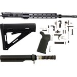 AR-STONER AR-15 Enhanced Build Kit with Upper Receiver Assembly 5.56x45mm NATO 18" Barrel 12" M-LOK Handguard, Complete Lower Parts Kit with Magpul MOE Furniture Black
